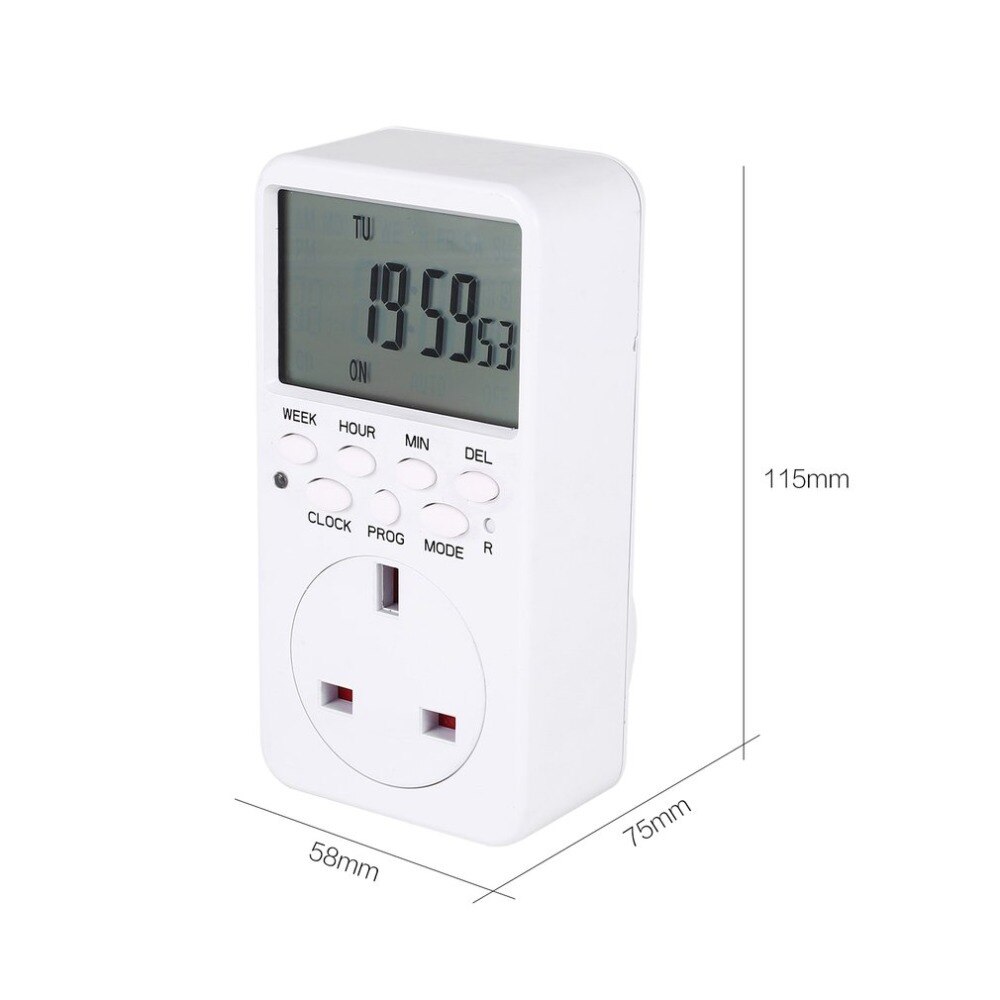 Mini Digital LCD 230V 16A Timer Switch Socket Outlet Plug-in Time Countdown Energy Saving Programmable Electronic Controller