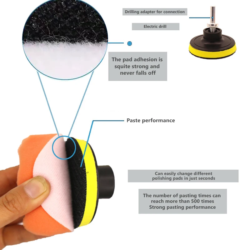 6 Stuks Auto Polijstschijf Spons Pads Kit Auto Detaillering Waxen Polish Machine Buffering Spons Verwijderen Krassen Wax Pads