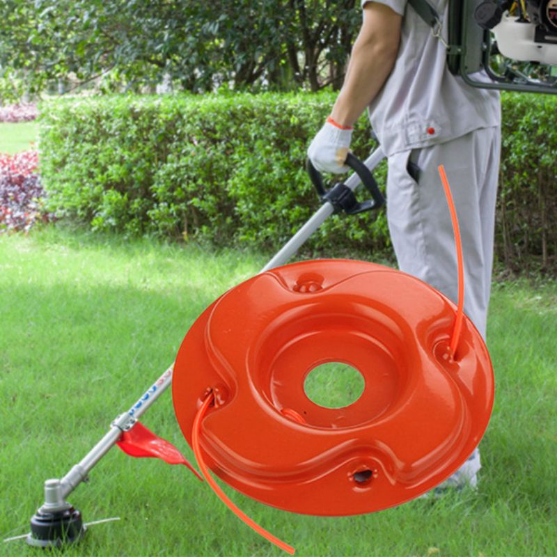 Universal Trimmer Head with 2 Lines String Brush Cutter Blade for Lawn Mower Gar