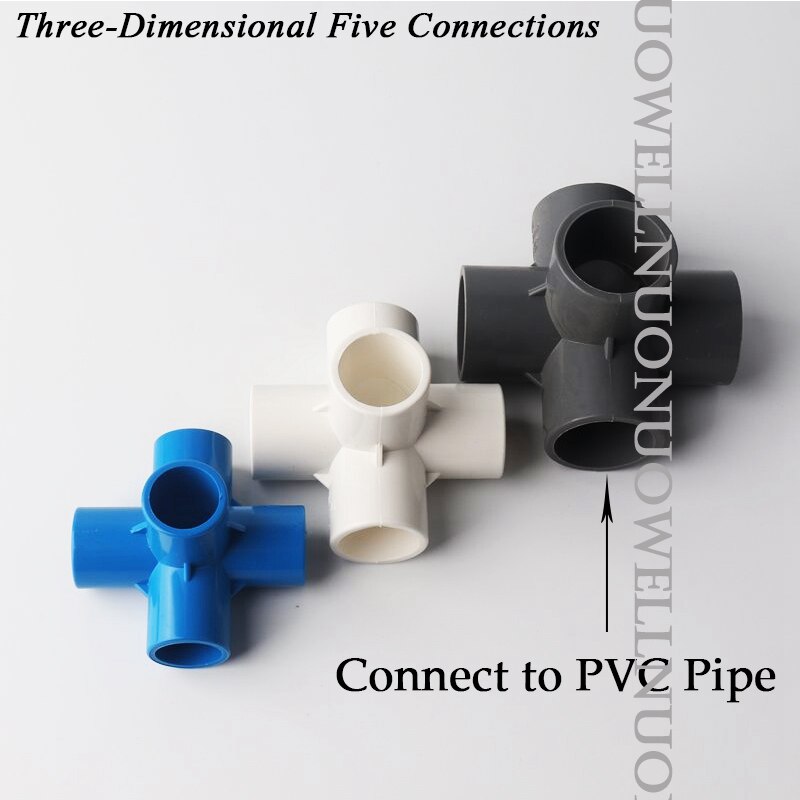 10Pcs 20 25 32 40 Mm Pvc Pijp Vijf-Weg Connector Drie-Dimensionale Aansluitingen Voor Diy Kledingkast tent Kas Skelet Gezamenlijke