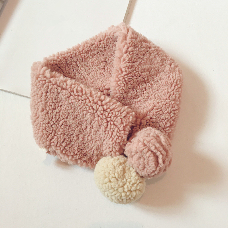 Herfst- en wintergebreide kindersjaal joker koreaanse stijl effen ringsjaal voor jongen en meisje 44: Roze