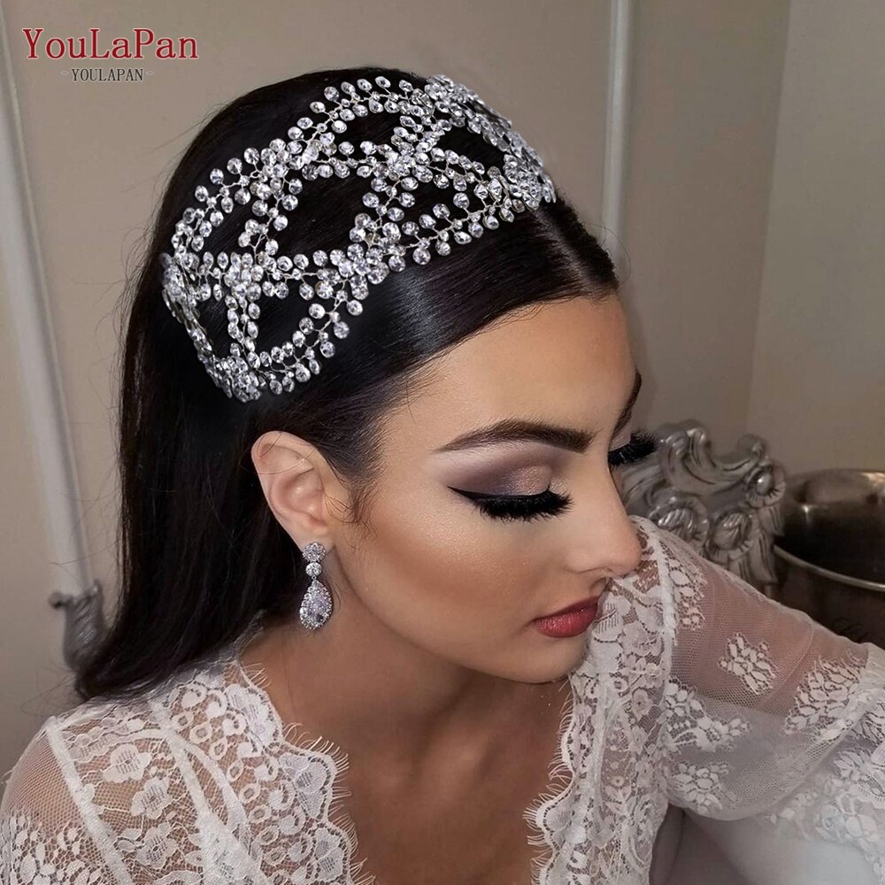 TOP QUEEN HP243 fascia da sposa copricapo da sposa strass donna diadema gioielli per capelli da sposa regina copricapo sposa fatta a mano diadema