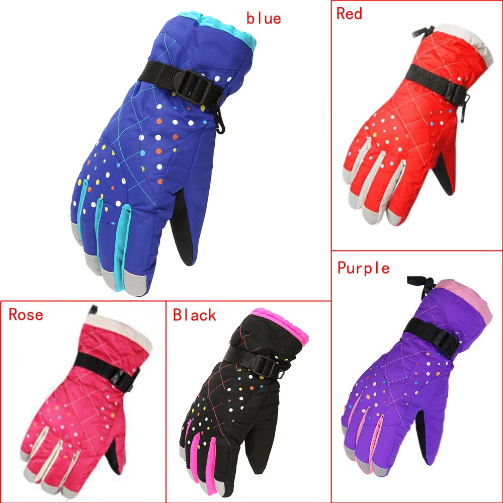 2022 Women Gloves Girls Winter Ski Gloves Snowboard Snowmobile Motorcycle Windproof Warm Full Finger Skiing Gloves