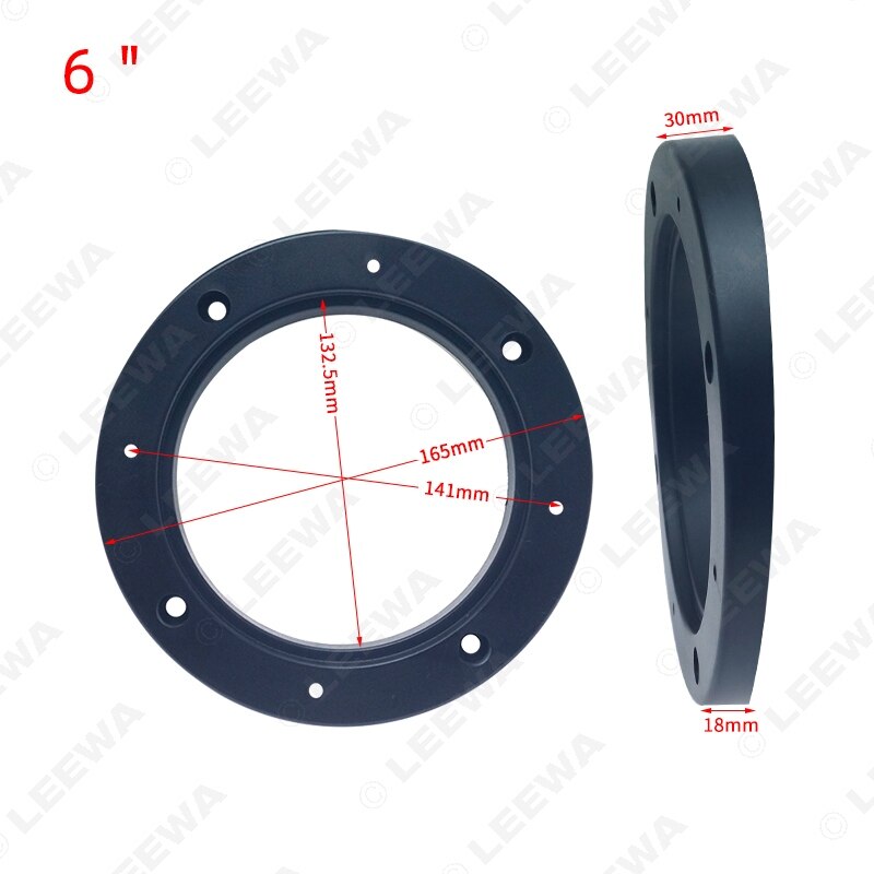 LEEWA 2pc 4" 5" 6" 6.5" Car Universal Stereo Speaker Spacer Adapter Beveled Speaker Mat for General Use All Cars Anti-Slip Mat