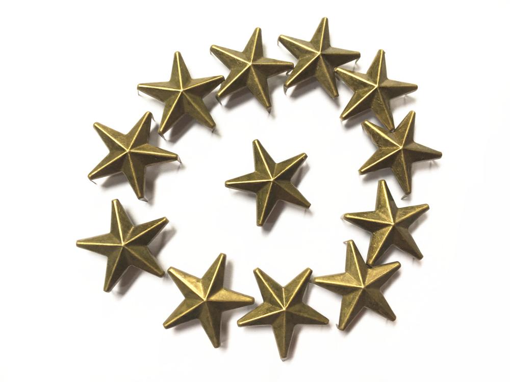 50 Pcs Star Studs Metalen Klauw Kralen Nailhead Punk Klinknagels Met Spikes (15mm): Bronze