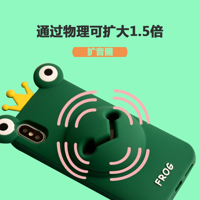 Cartoon cute frog pig silicone 8plus for Apple x hand shell XS Max Xer personal creativity for iPhone full soft shell