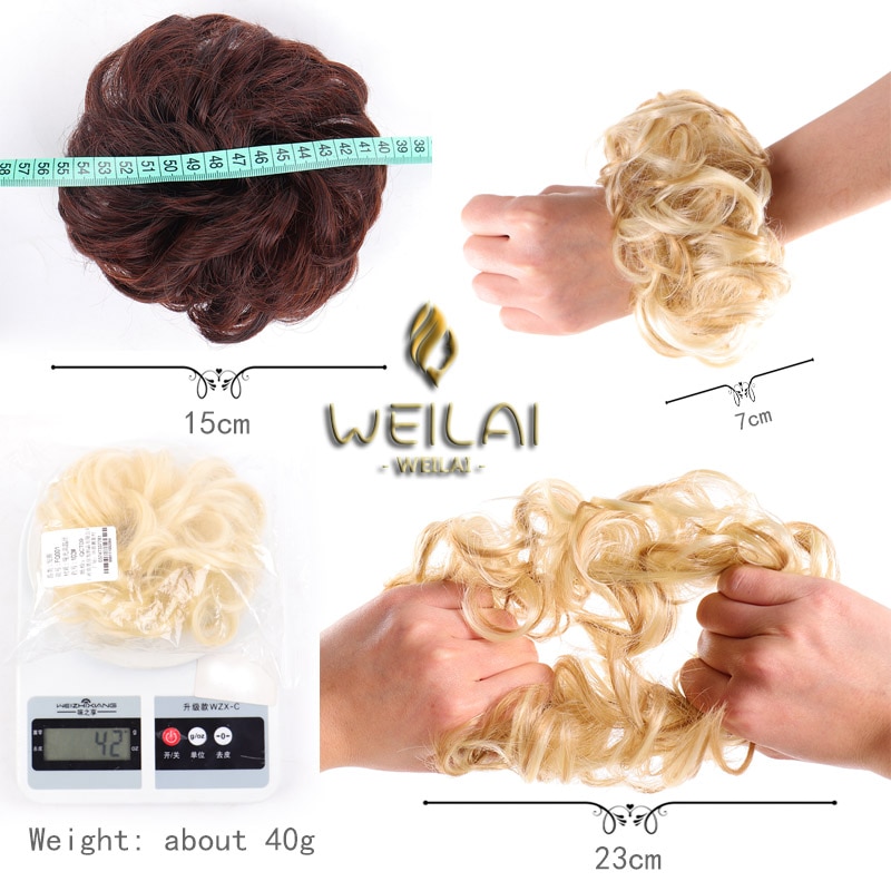 LVHAN Women's Curly Chignon With Elastic Rubber Band Synthetic Scrunchie Wrap Hair Messy Bun Hairpieces