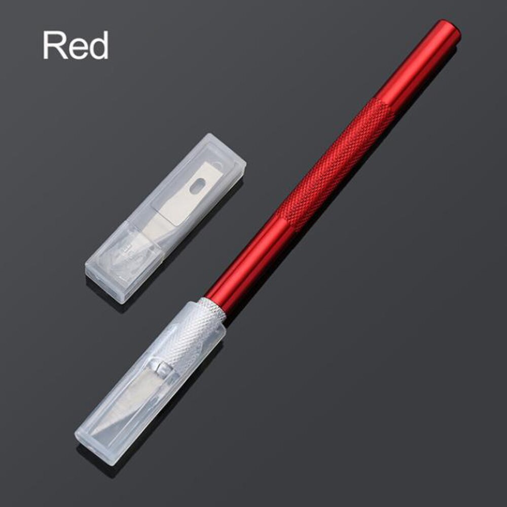 1PCS Exacto Knife Style + 6 blades #11 x-acto sculpting knife Carving Pen Scalpel Knife Tools Hobby Crafts Cutting Art: Red