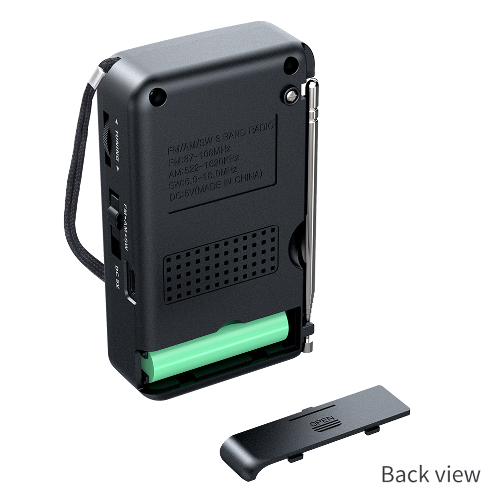 Bärbar mini fullbandsradio med bästa mottagning fm am sw-radio laddningsbar nödradio i fickformat med inbyggd högtalare