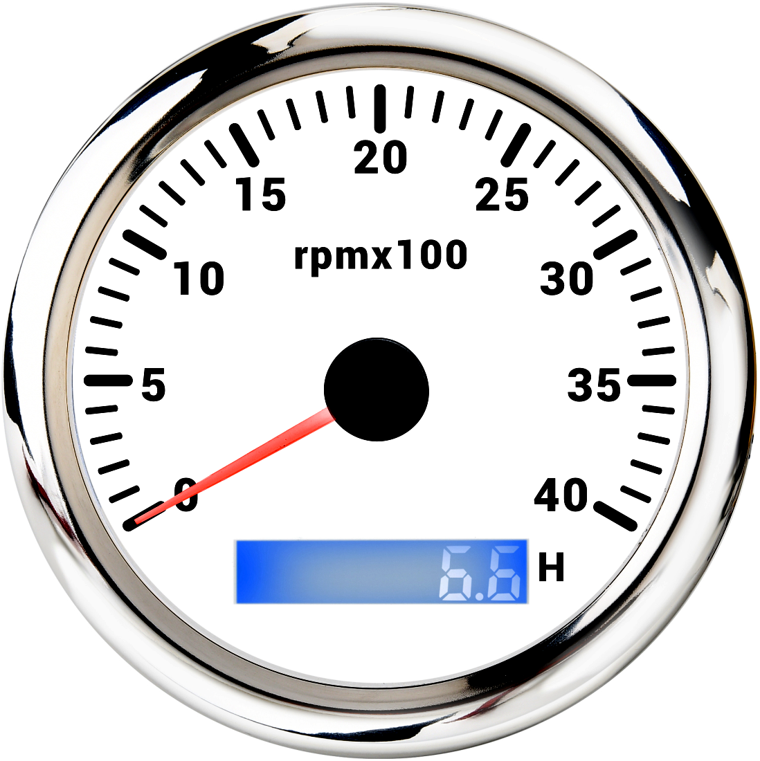 85 mm Drehzahlmesser mit LCD-Stundenzähler für Marine, Boot, Auto, Drehzahlmesser, 8000 U/min, 6000 U/min, Drehzahlmesser, 7 Farben, LED-Hintergrundbeleuchtung: Brown