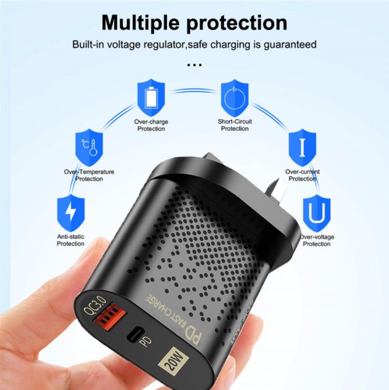 PD20W Schnelle Ladung EU UNS UK Stecker praktisch Ladegerät schnell aufladen QC 3,0 Adapter Zauberstab USB Ladegerät Für IPhone 12 Samsung Xiaomi