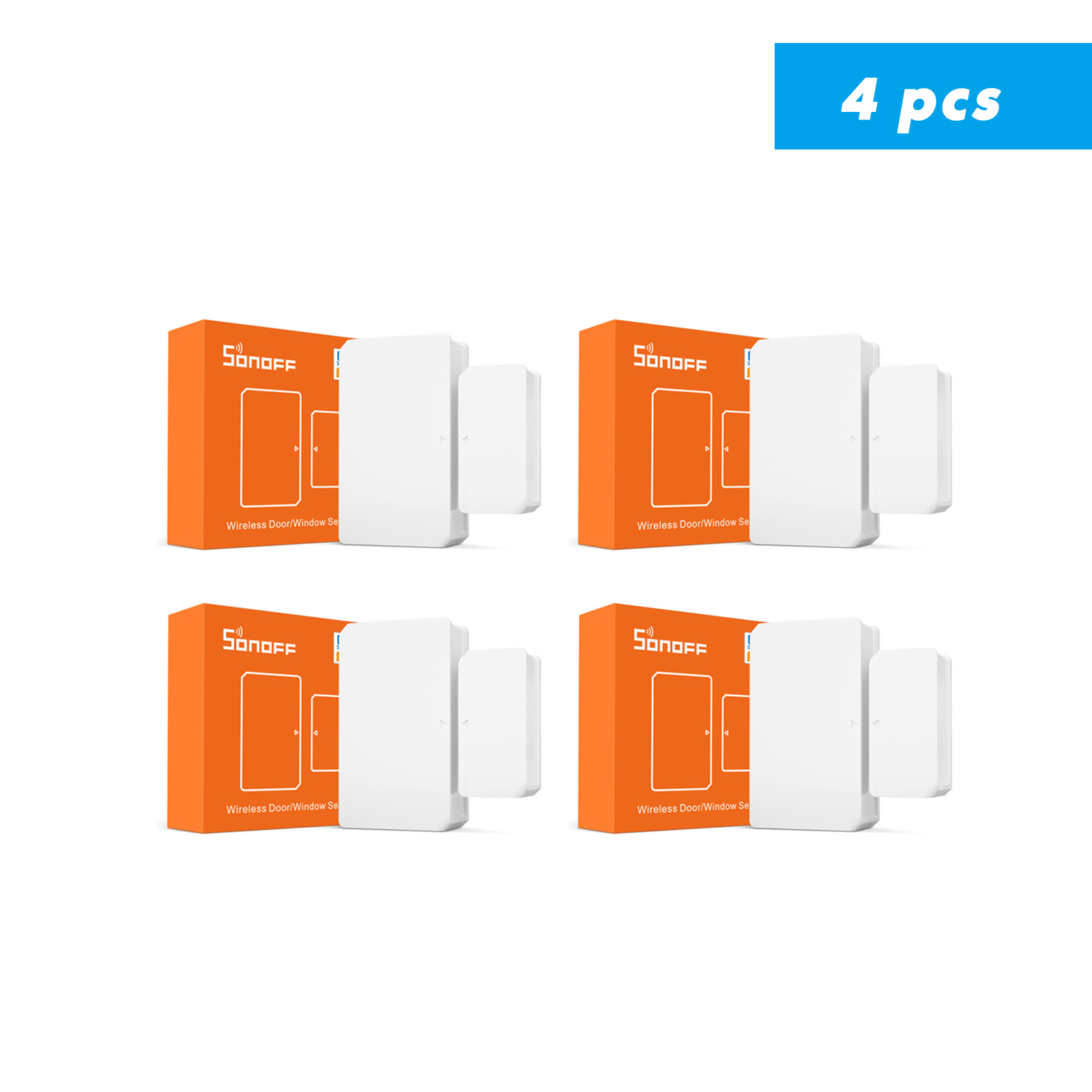SONOFF Zigbee Tür Fenster Sensor SNZB 04, Arbeit Mit SONOFF ZBBridge Zigbee Brücke, Zuhause Assistent über Zigbee2mqtt: SNZB04-4Stck