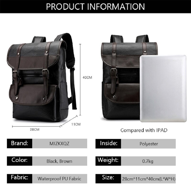 Pu leren rugzak heren rugzak tassen leren laptop rugzak 15.6 inch zachte leren rugzak dames vrijetijdsreistassen