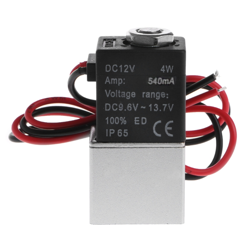 Normally Closed Solenoid Valve 12V DC 1/8" w/Wire For Air Gas Water