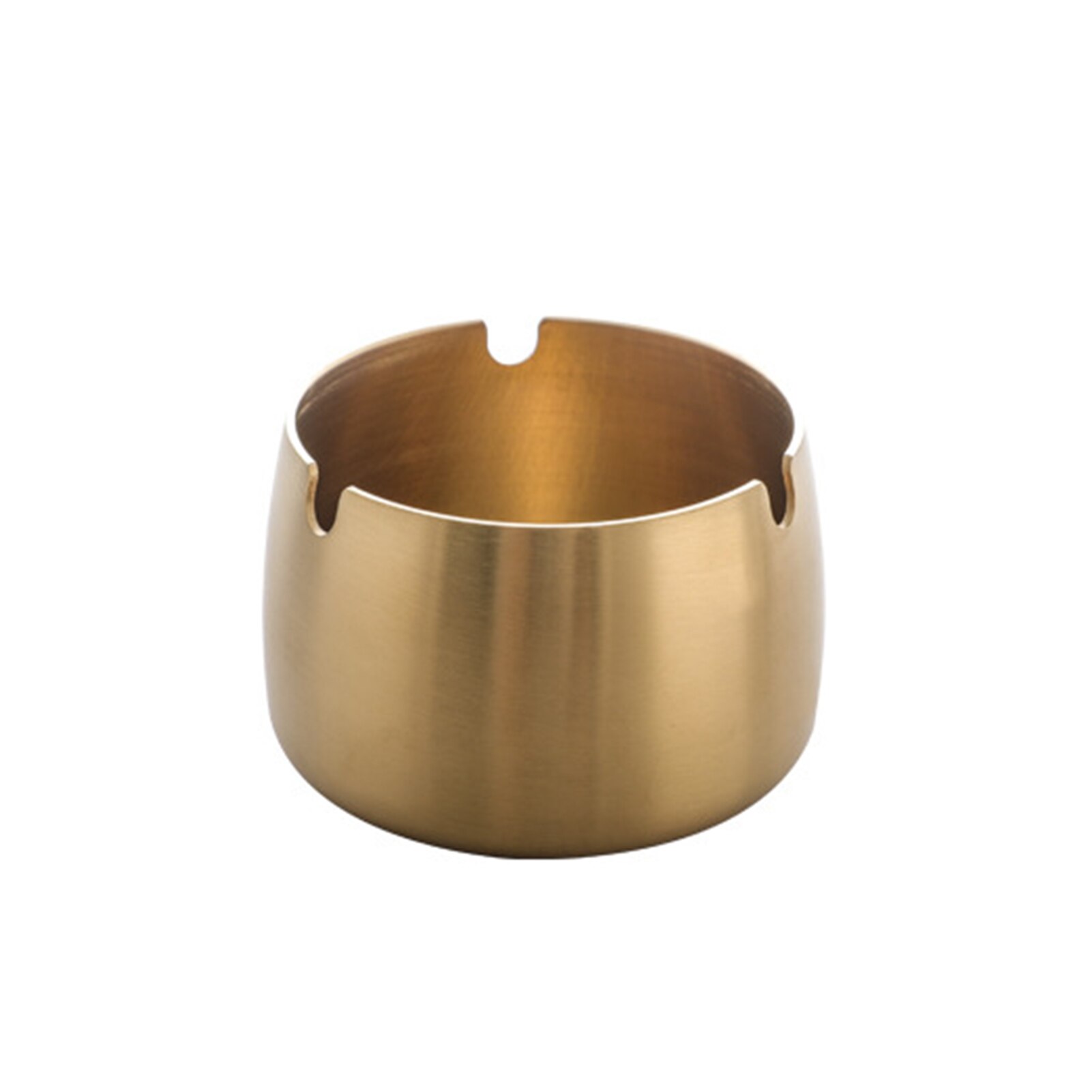 Rvs Asbak Ronde Portable Grote Capaciteit Winddicht Outdoor Indoor Tuin Terras Balkon Huishouden Asbak: Gold