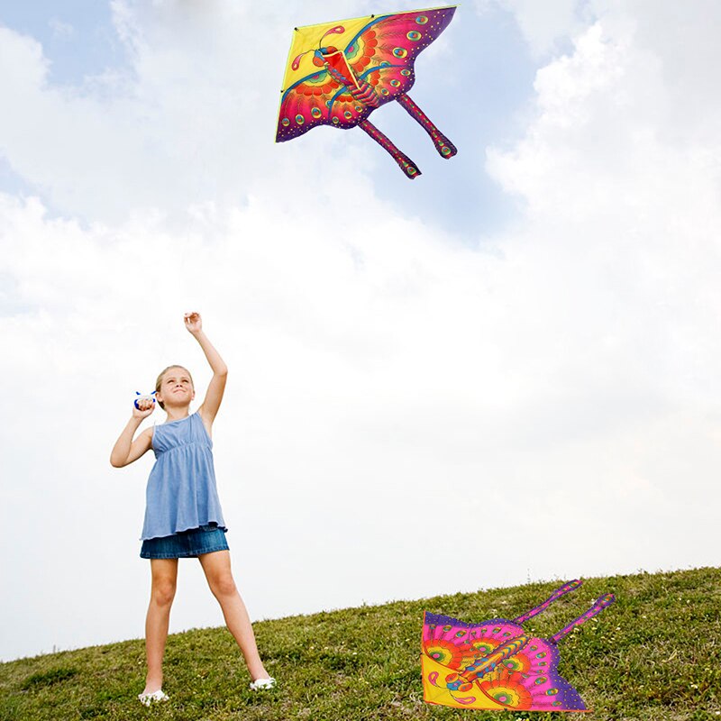 Enkele 90*50cm buitensporten vlinder vlieger board zonder buitenspel speelgoed duurzame vliegers touw kinderen kinderen winde  x8 j 5