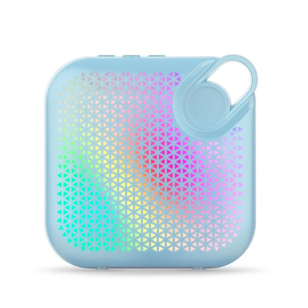 Mini haut-parleur Bluetooth Portable, caisson de basses sonore stéréo avec lampe d'ambiance, boîte de son sans fil, sonore, Super basses: Argent