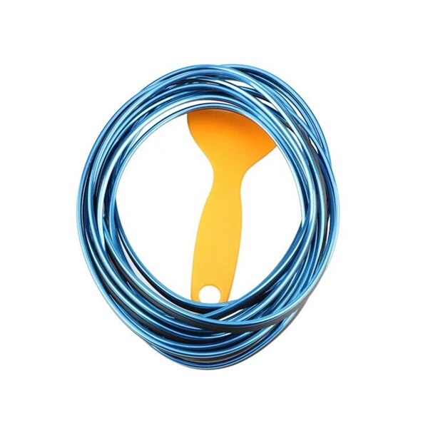 5M Car Styling Interior Decoration Strip Line Moulding Trim Door Dashboard Edge Universal Auto Chrome Strip: Blue