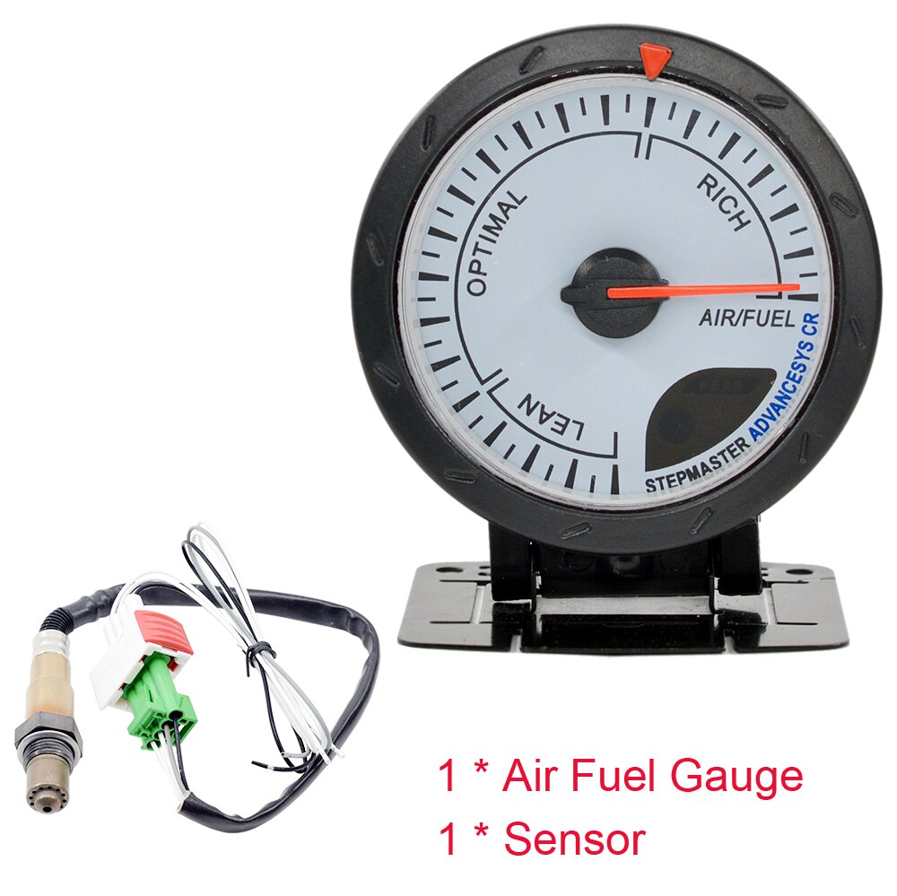 Dragon 2.5" 60MM Advance Narrow Band Auto Air Fuel Gauge Oxygen Sensor O2 Meter White Face Car Modification: Gauge White Sensor