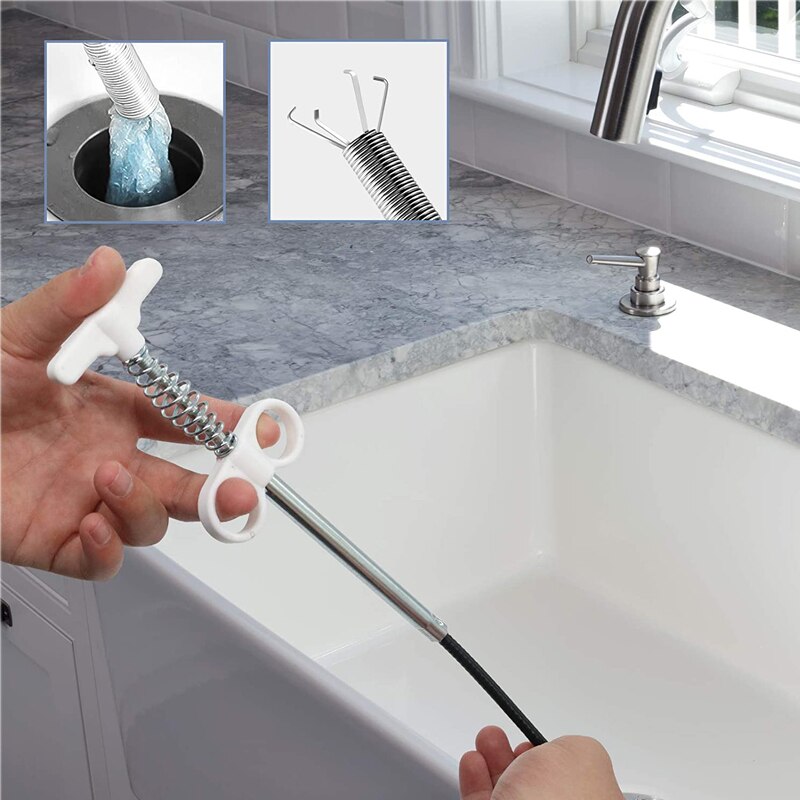 Sewer Pipe Unblocker Kitchen Sink Cleaning Hook Bathroom Hair Pipe Dredge Tool Sewer Toilet Cleaning Clog Plug Hole Remover Tool