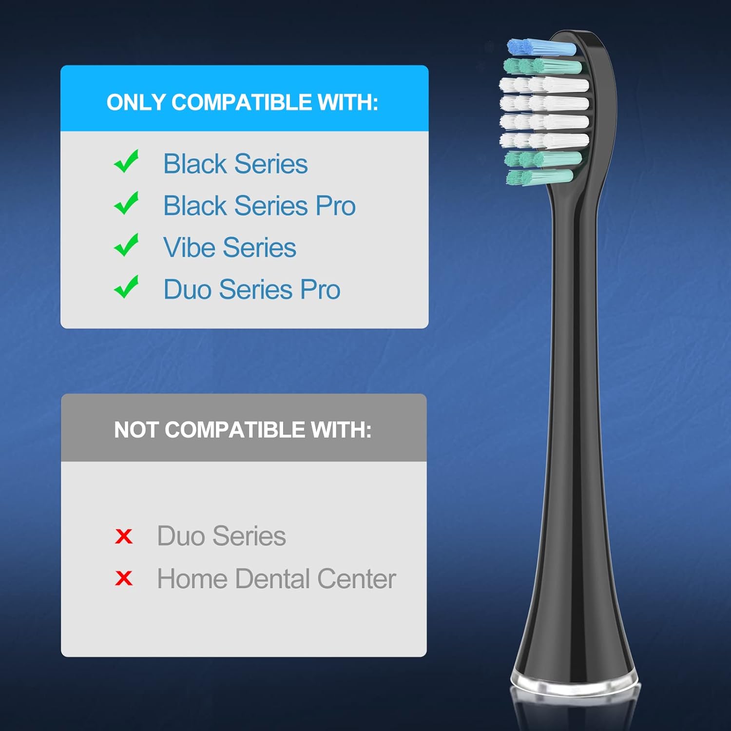 Replacement Toothbrush Heads for Aquasonic Black Series Pro Vibe Series Duo Series Pro Electric Toothbrush Refill Nylon Bristles
