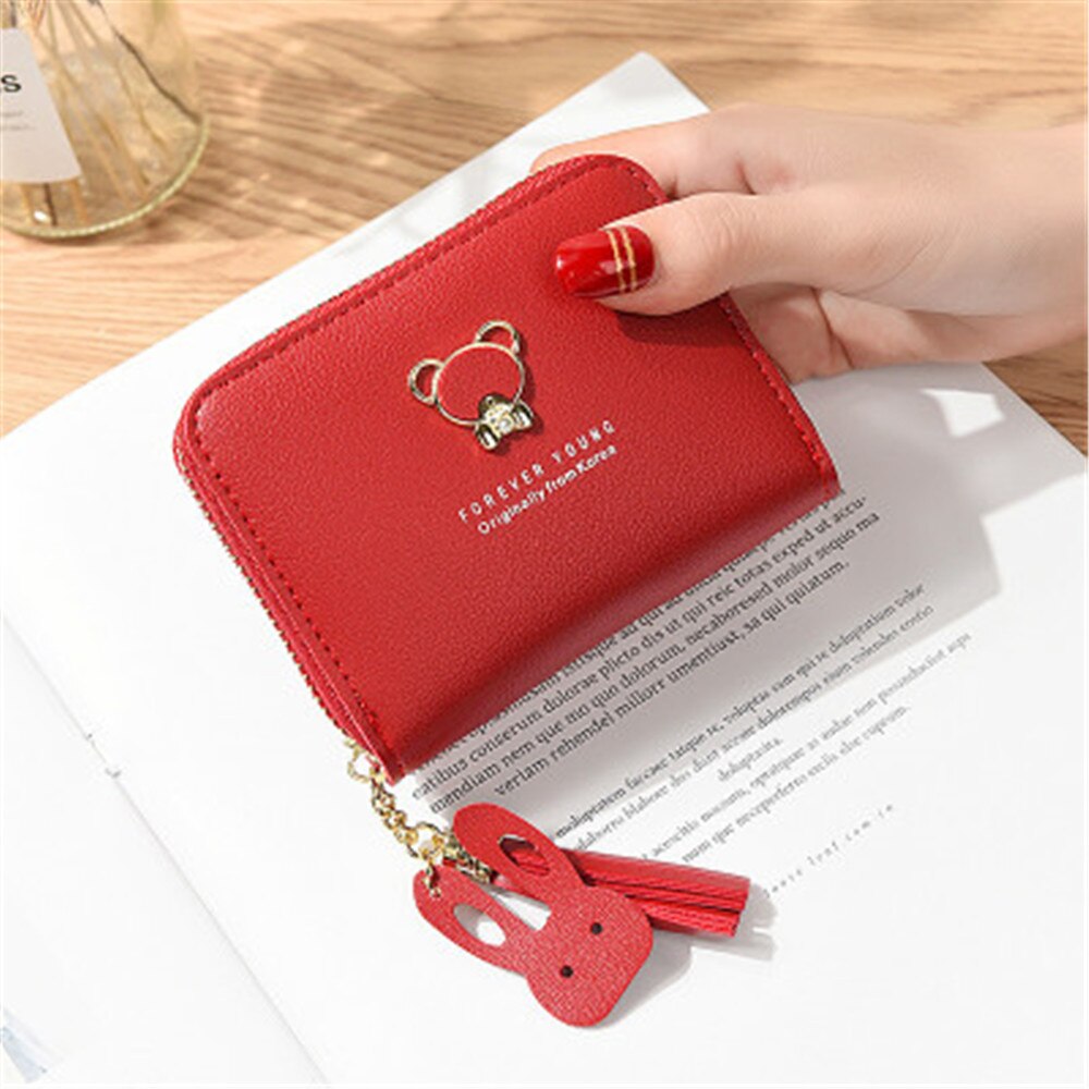 Petit portefeuille ours féminin à fermeture éclair | , porte-monnaie mignon femme, Mini sac à main japonais et coréen pour femmes: 3