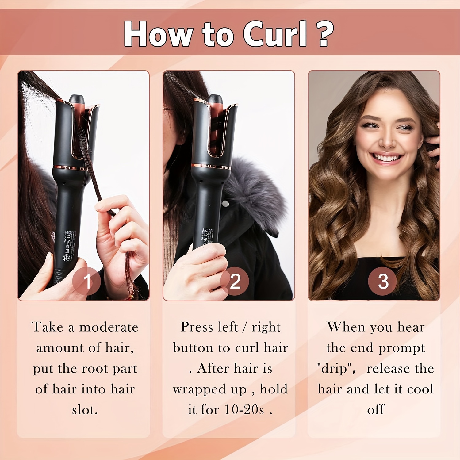 Automatyczna lokówka do włosów Automatyczna lokówka do włosów Ceramiczna obrotowa lokówka powietrzna Air Spin Wand Styler Curl Machine Magic Hair Curler