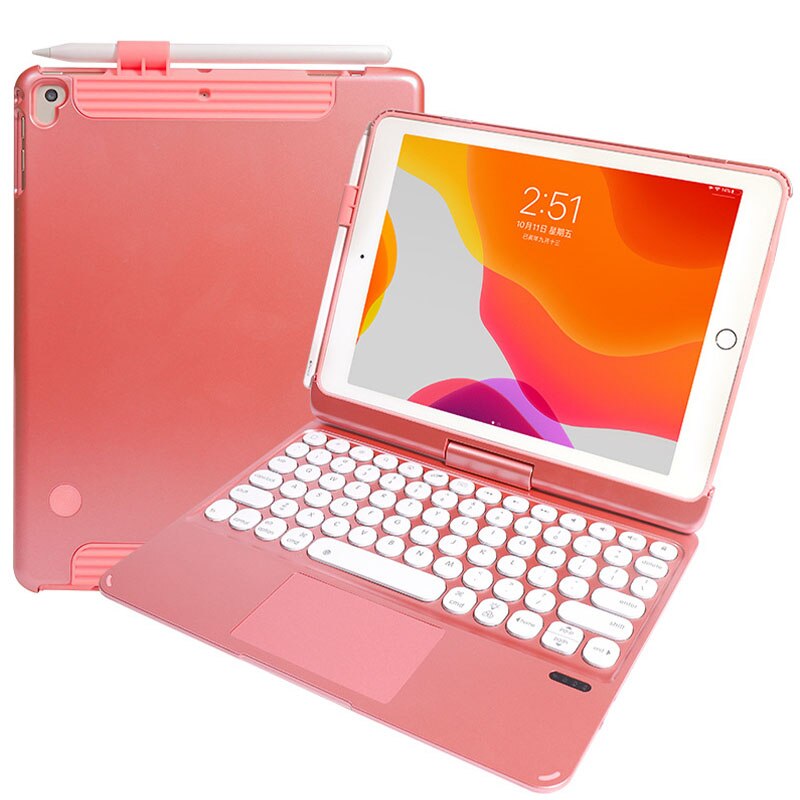 Ipad 360°Rotating Split Bluetooth Keyboard Teclado For Ipad 9.7/10.2/10.5/Air4/11 Wireless Mini Bluetooth Keyboard iPad Keyboard: Black Split Rotating