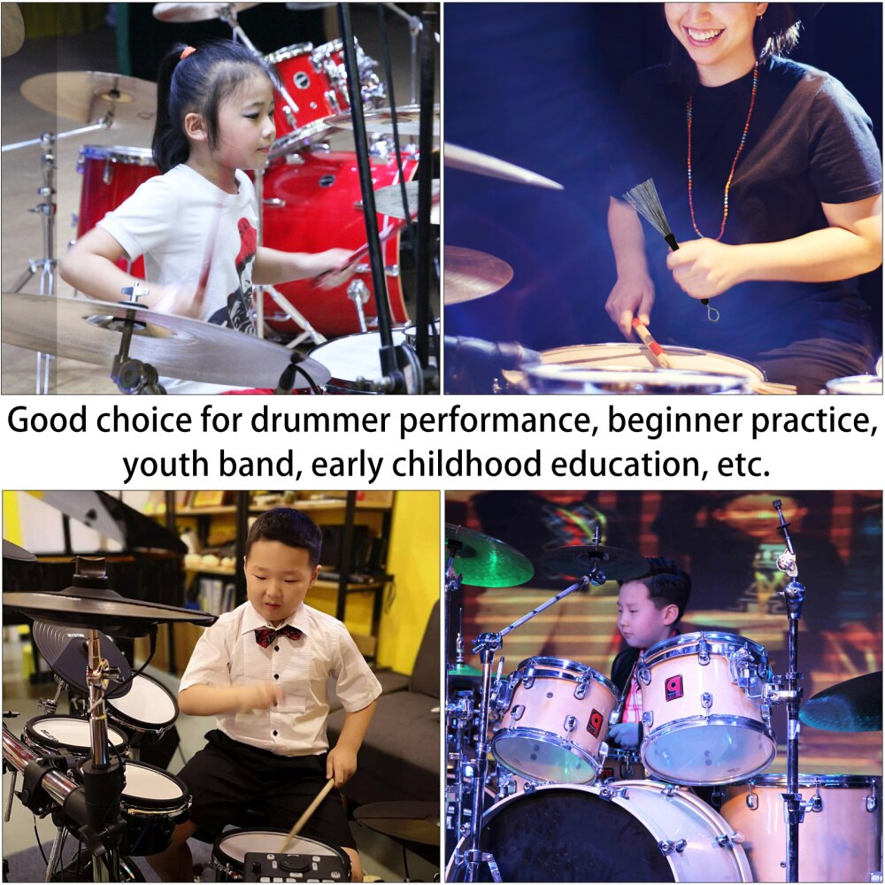 1 Pair Retractable Drum Brushes Drum Wire Brushes Drum Sticks Brush with Bag