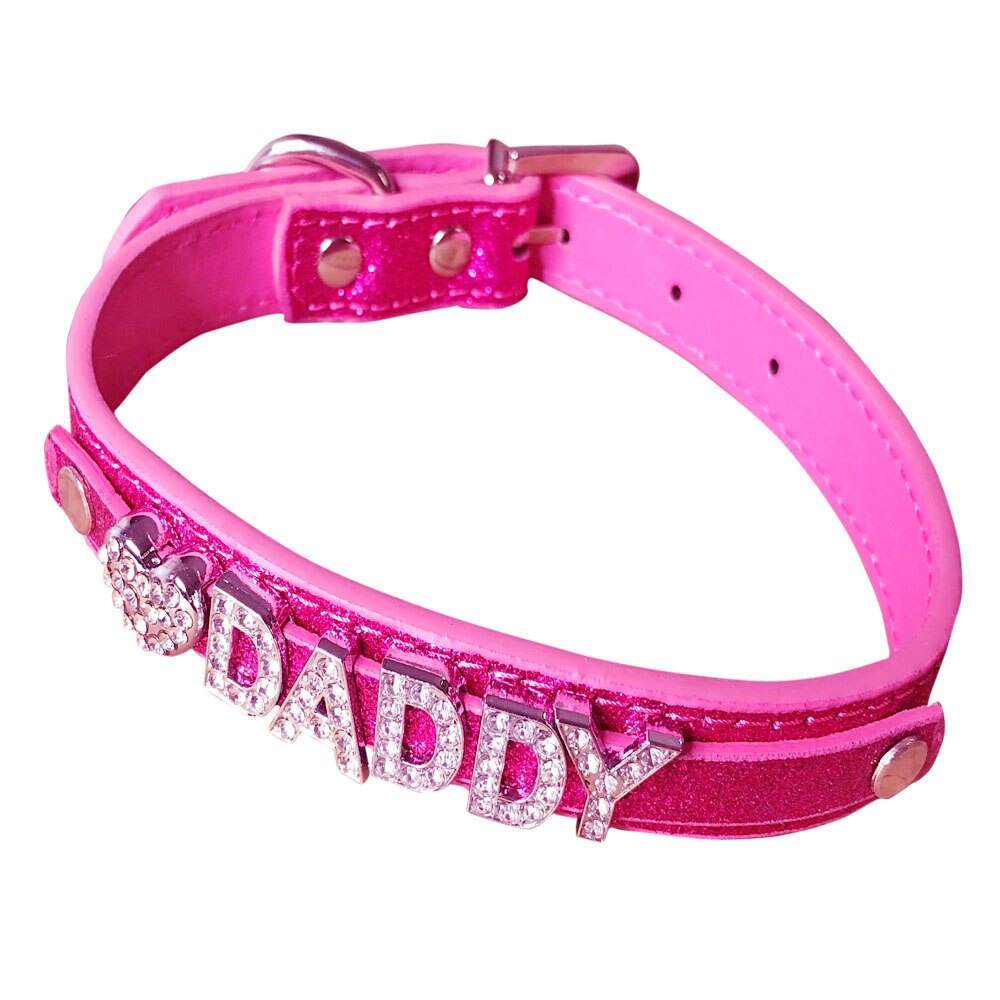 Daddy Dom DDLG/ABDL Lederen Kraag: rose Red neck