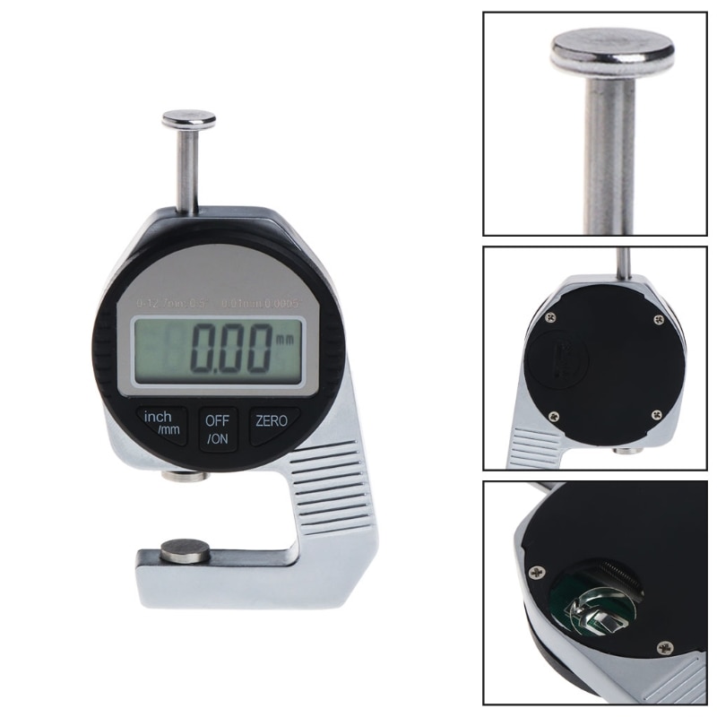 0.01Mm Lcd Digitale Diktemeter Dikte Meetinstrument Papier Lederen Doek Diktemeter Bereik 0-12.7Mm Micrometer