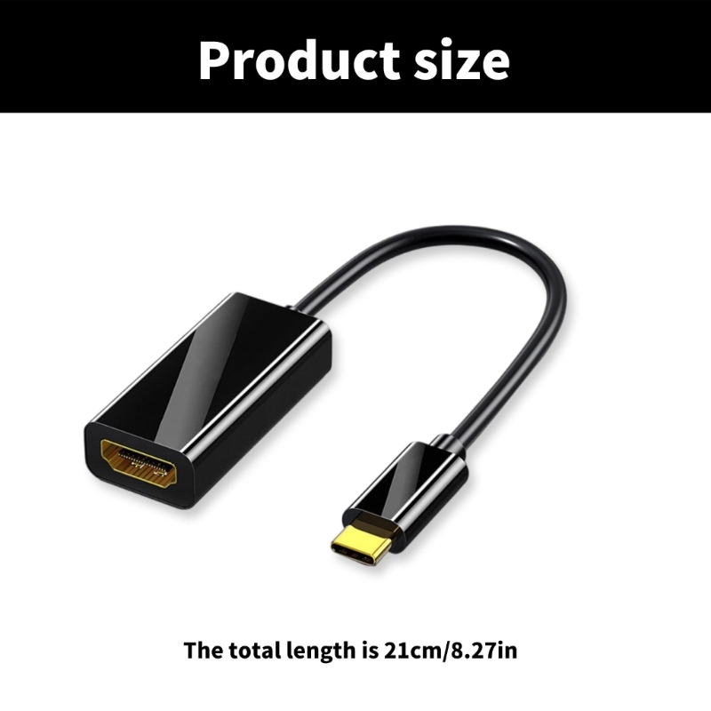 Clear 4K USB C To HDTV Adapter Screen Mirroring Highly Multimedia Interfaces Highly Speed Data Transmission