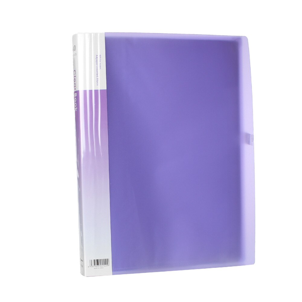 PVC clair livre A4 papier fichier dossier 30 poche présentation Document Rectangle bleu clair jaune violet couleurs, 1 PC
