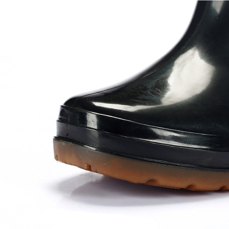 Regenlaarzen heren runderpees regenlaarzen lage buis plus fluwelen heren site waterschoenen antislip slijtvaste regenlaarzen