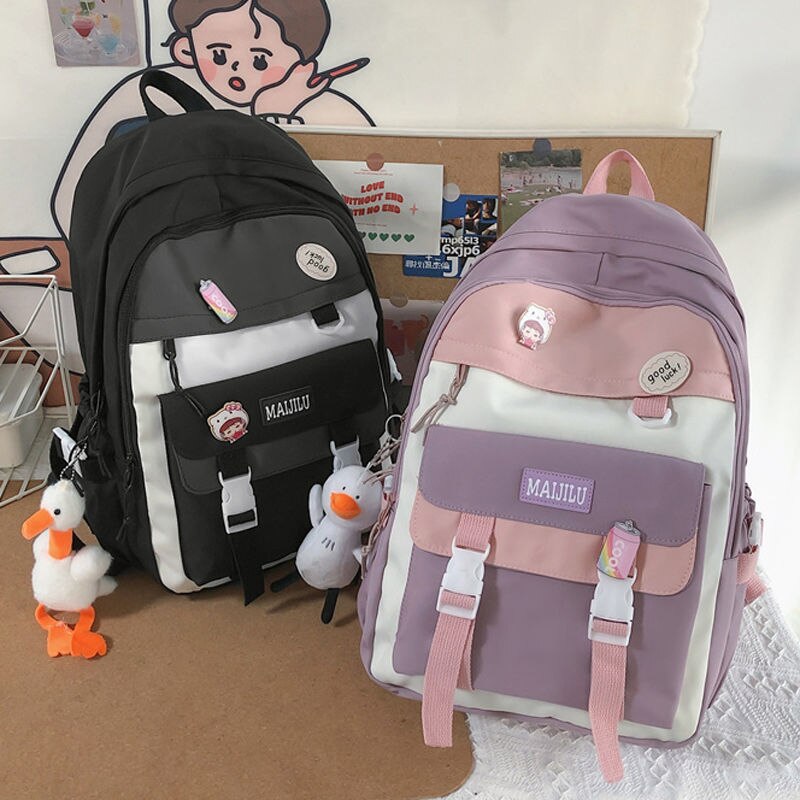 Schultaschen für Teenager-mädchen, schülerinnen-Rucksack für sterben hoch Schule, damen-schultasche Ich bin Patchwork-stil, lässig , 2022