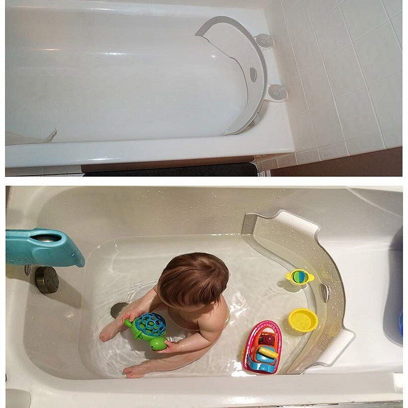Déflecteur de baignoire en PP Portable, accessoires de bain ajustables pour bébé, déflecteur d&#39;eau, ventouse en Silicone, séparateur de baignoire