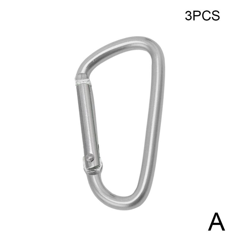 3pcs D Clip Carabiner Snap Spring Clasp Hook Keyring Carabiner Hook Locking Karabiner Carabina Small Camping Snap Clip Keyr U9w8: A