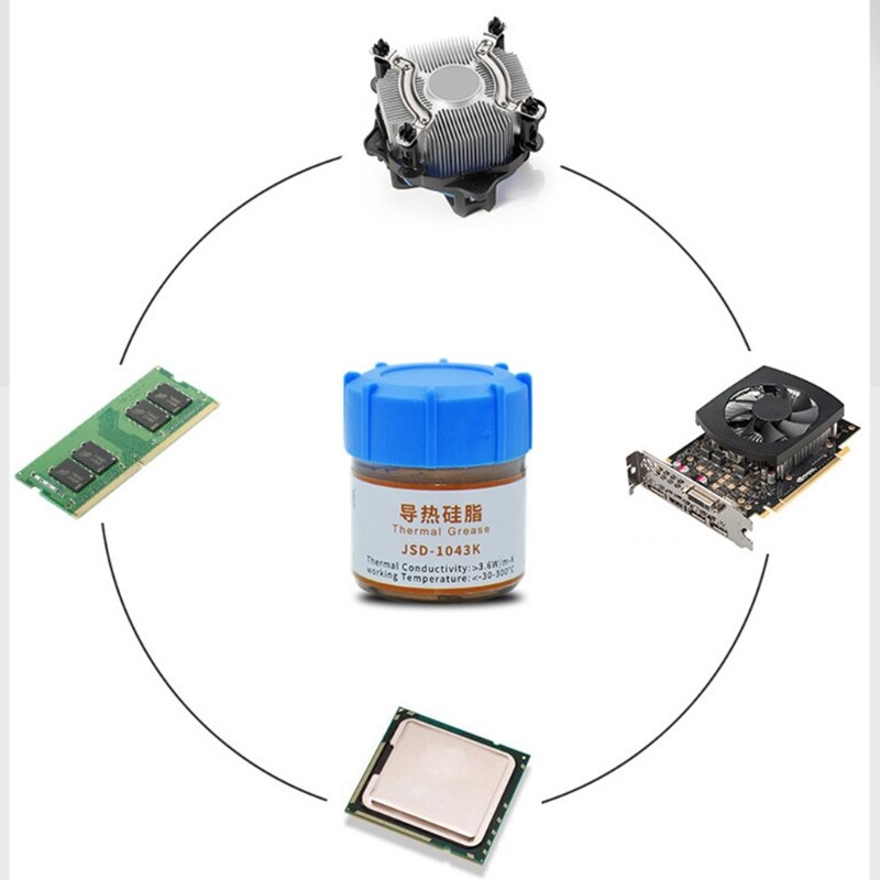 Pâte thermique or/gris/argent, 20g, dissipateur thermique, pour CPU, refroidisseur, processeur GPU