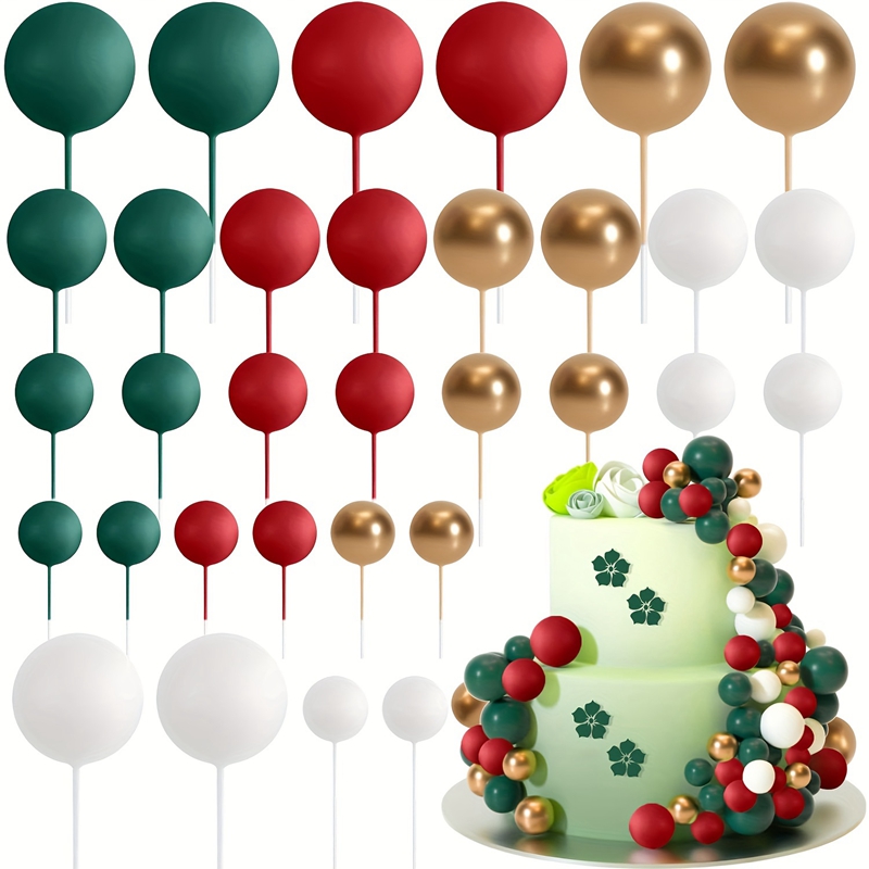 Décoration de gâteau boule d'or et d'argent, 20 pièces, décoration de gâteau joyeux anniversaire, drapeau de Cupcake, décor de boule de noël de mariage, décoration d'anniversaire: violet