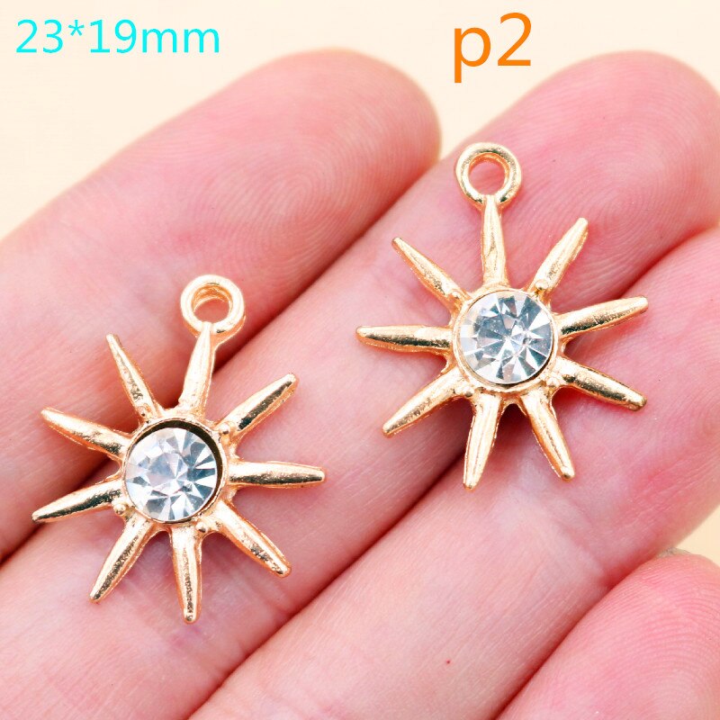 5Pcs Multi-Stijl Handgemaakte Strass Zon & Star Hanger Ketting Armband Accessoires Diy Charmes Sieraden Ambachten Maken