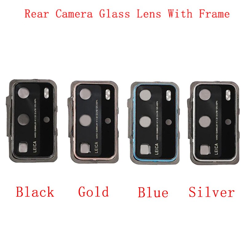 Achter Back Camera Lens Glas Met Metalen Frame Houder Voor Huawei P40 P40 Pro Vervanging Reparatie Onderdelen