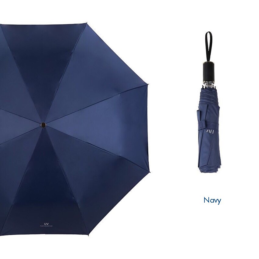 Travle paraply 58cm*8k bærbar solregn paraply folde vindtæt beskyttelses paraply med sort belægning til voksne barn