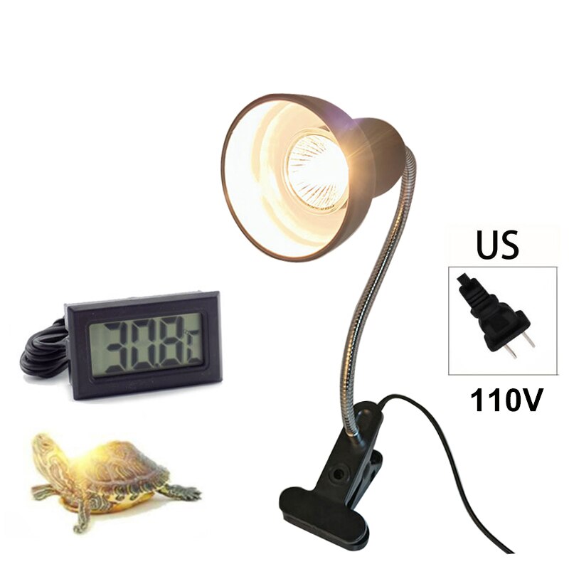 110V US plug Pet rettile riscaldamento lampada Clip lampadina portalampada tartaruga Basking UVB Kit UV tartarughe lucertole illuminazione E27