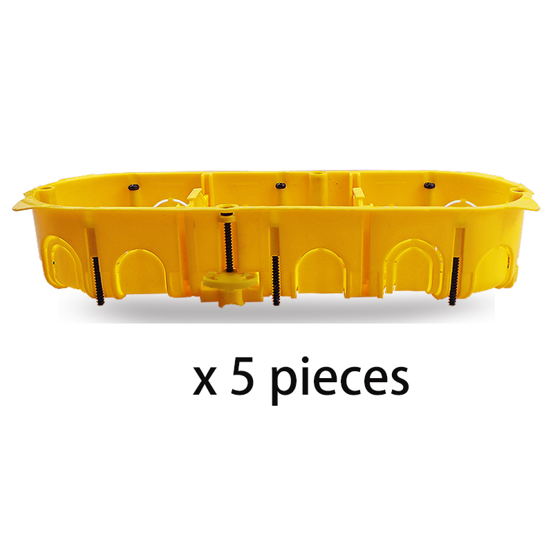 EU 1 2 3 Gang DryWall Box Both For Gypsum Board Dry Box Plasterboad and Concrete Wall EU Switch Socket Cassette Installiton Box: Silver