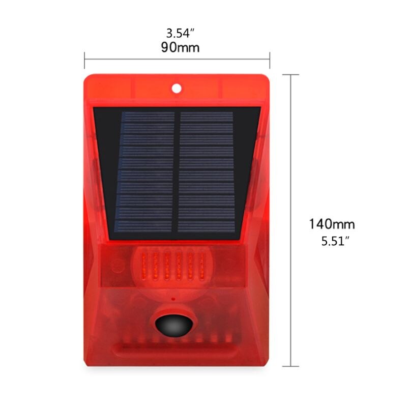 Solar Strobe Alarm Motion Detector with Remote Control Siren Multipurpose for Home Farm Chair Villa Security Device