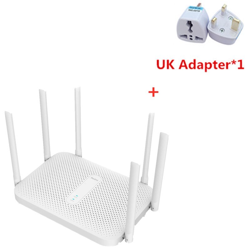 Xiaomi Redmi AC2100 Router Gigabit Dual-Band Wireless Router Wifi Repeater With 6 High Gain Antennas Wider Coverage Easy Set: add UK adapter