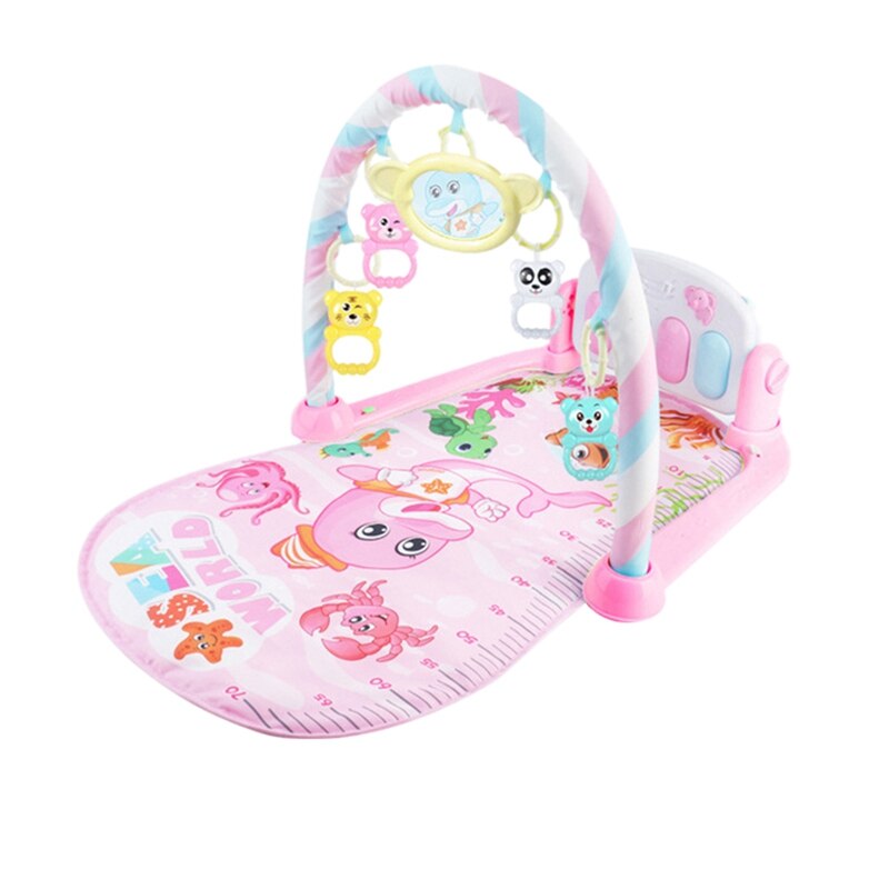 Baby legemåtte baby gym legetøj spil tæppe 0-12 måneder blød belysning rasler musikmåtte spædbarn kravlende aktivitet måtte legetøj rød: Default Title