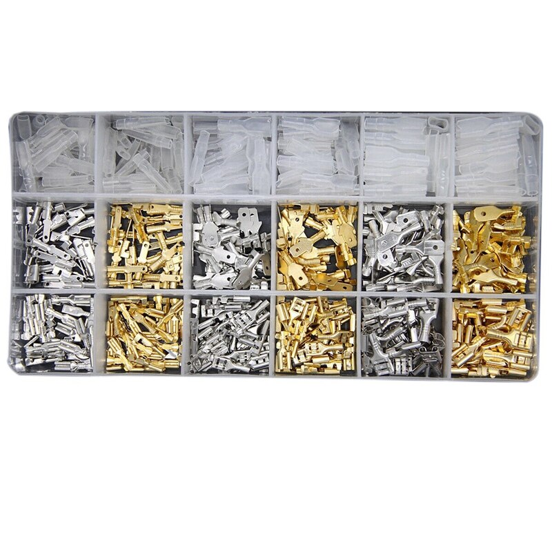 540 pièces 2.8/4.8/6.3Mm Fil Connecteurs Kit A Sertir Femelle/Mâle Cosses Ensemble pour le Câblage Électrique Voiture Haut-Parleur: Default Title