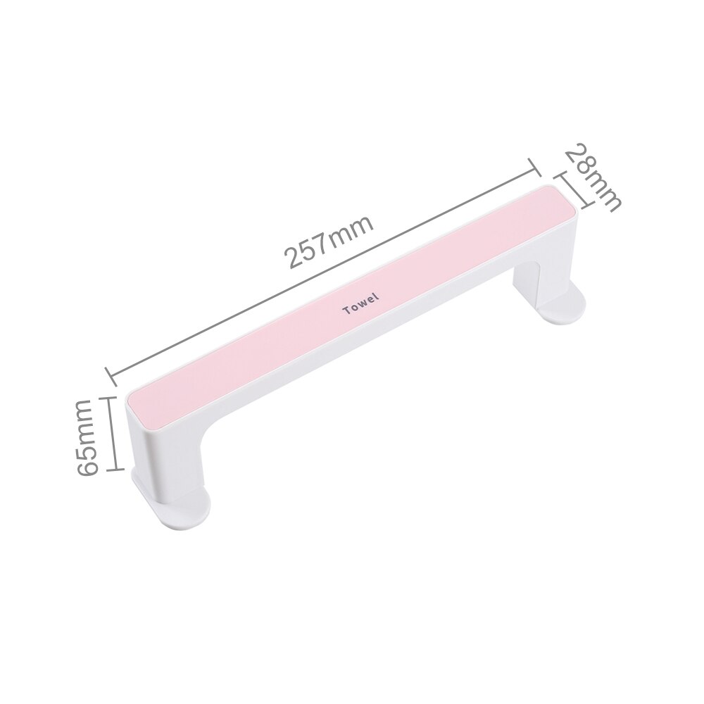 25.7/46.3cm håndklædestativholder vægmonteret badeværelse selvklæbende hængende hylde badeværelse tilbehør vægmonteret hylde: Lyserød kort