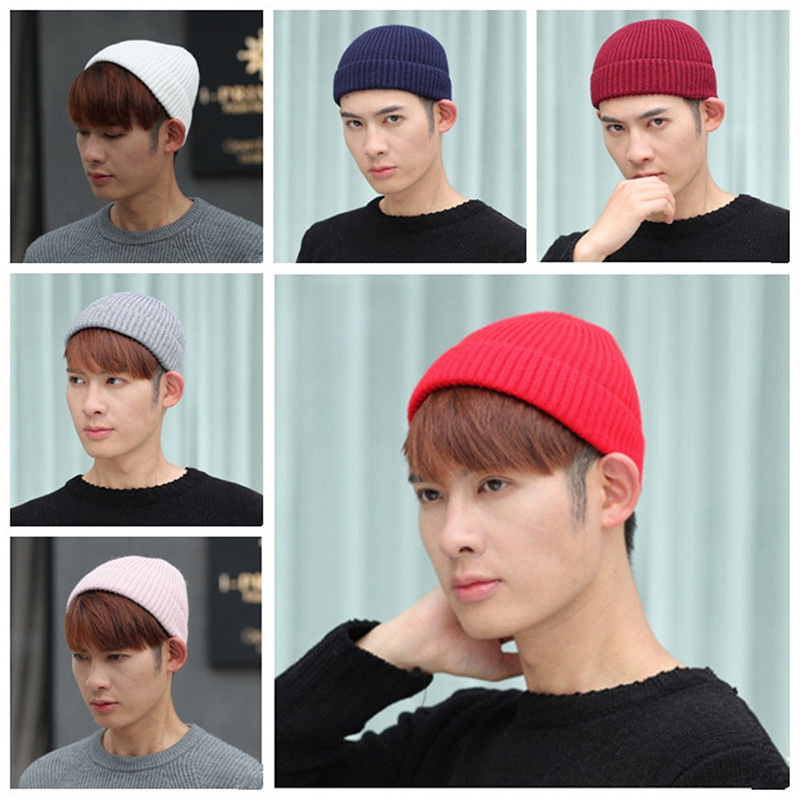 Bonnet tricoté pour hommes, casquette de marin, sans bords, Style marin rétro, BHD2